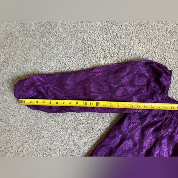 Mason & Belle long sleeve blouse purple paisley print NWOT - Picture 7 of 9